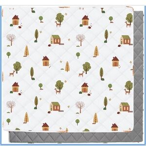 Bunnikins Clover Non-slip Baby Crawling Mat/ PlayPen Mat 71” x 59” (Trees)